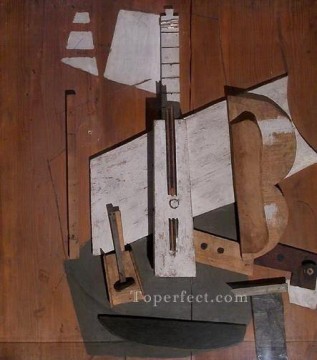  cubism - Guitar and bottle Bass 1913 cubism Pablo Picasso